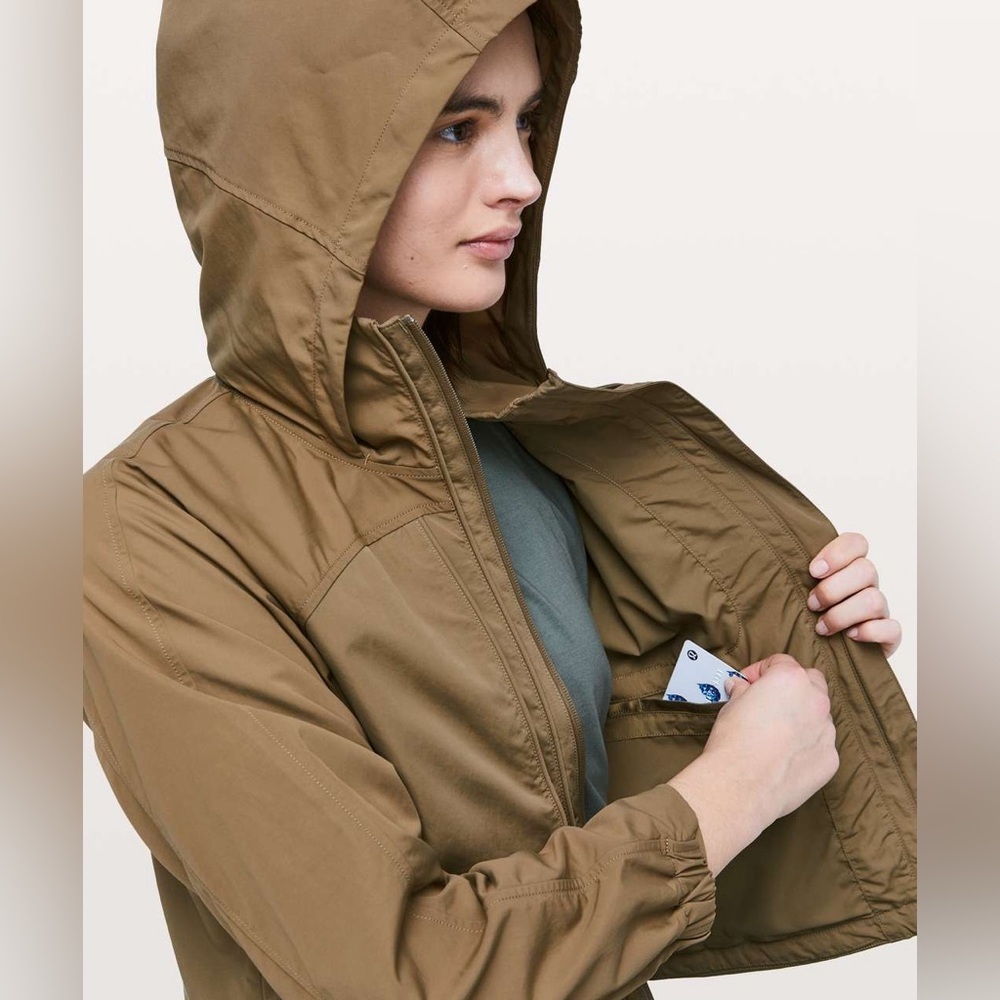 LULULEMON Always Effortless Jacket Brown Green Utility Hooded Athletic Walking 2 - Picture 6 of 15